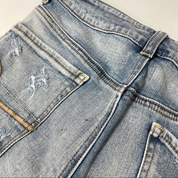 American Eagle Womens Size 6 Hi Rise Shortie Shorts Jean Lace Stretch #0424 - Picture 4 of 11